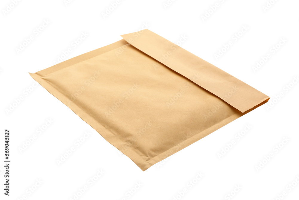 Kraft paper envelope isolated on white. Mail service Kraft paper envelope isolated on white. Mail service