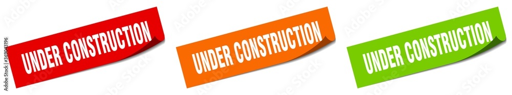 under construction paper peeler sign set. under construction sticker under construction paper peeler sign set. under construction sticker
