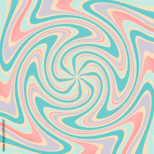 Retro swirl spiral abstract illustration 70s