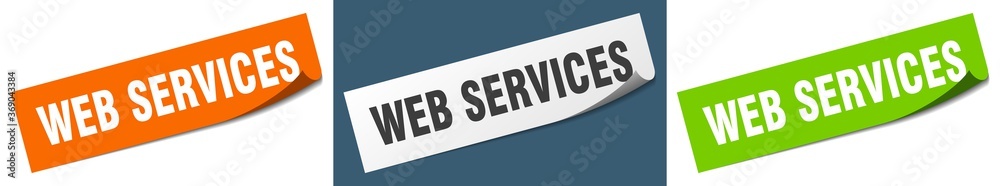 web services paper peeler sign set. web services sticker