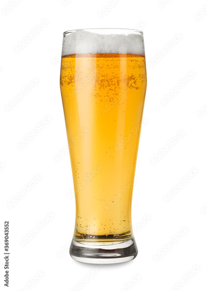 Glass with tasty beer isolated on white Glass with tasty beer isolated on white
