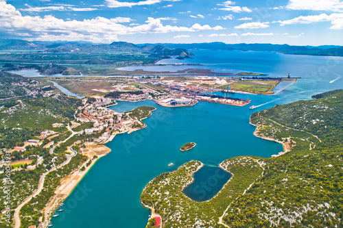 Aerial view of Ploce, harbor town in Neretva valley