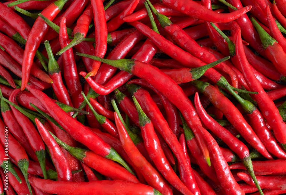 Close up,Fresh chilli for cooking,Top view,Background.