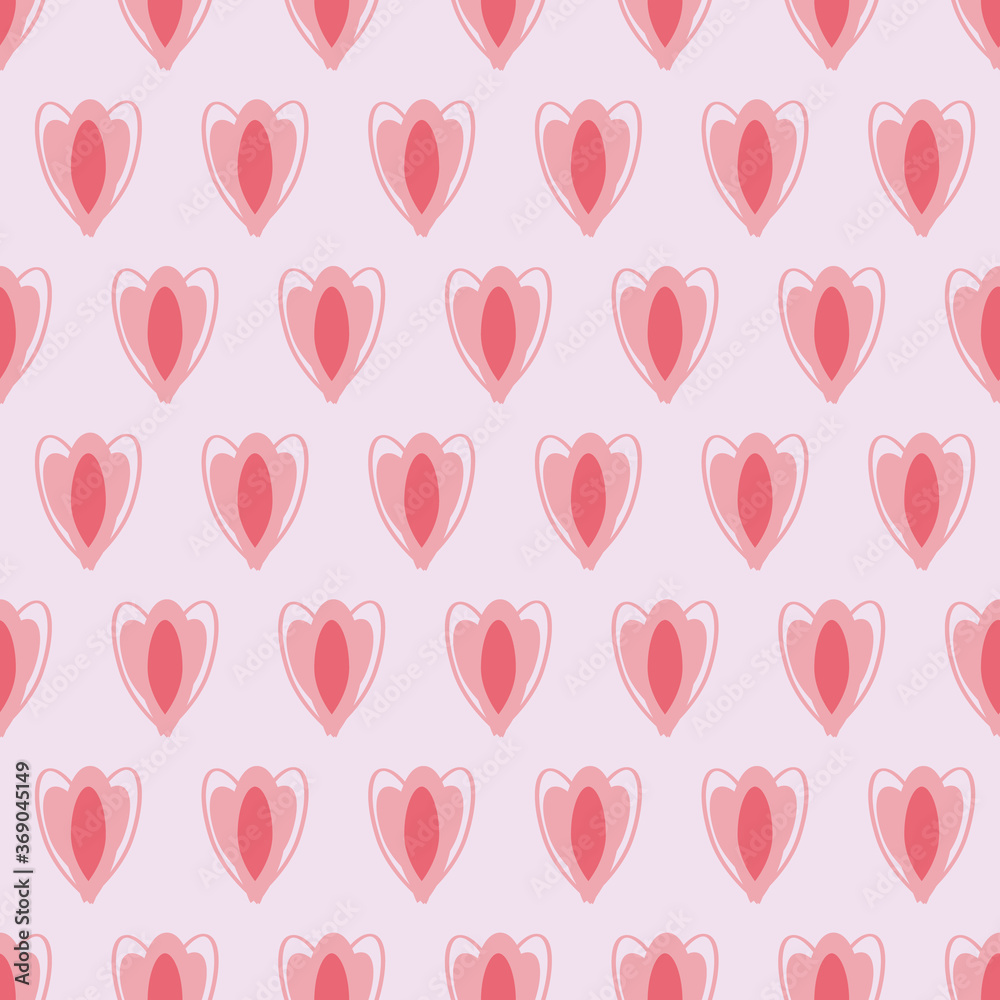 Fototapeta Pink zen tangel art flower heart repeat pattern print background