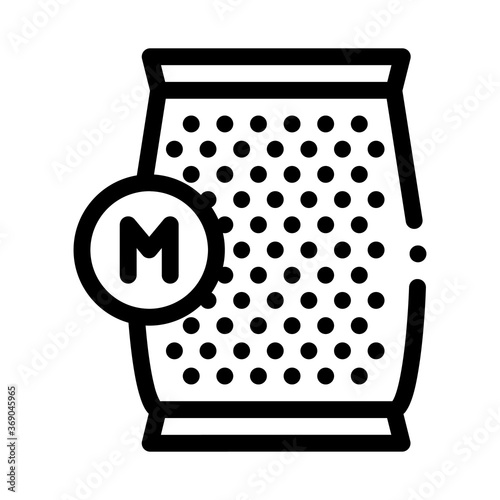 mushroom spawn bag icon vector. mushroom spawn bag sign. isolated contour symbol illustration