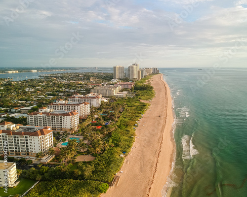 Singer Island, West Palm Beach, Palm Beach County, Florida drone photography of beach condos photo