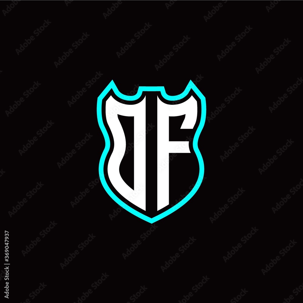 O F initial logo design with shield shape