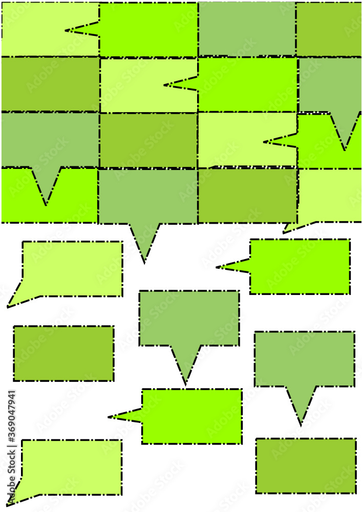 set of green and white frames