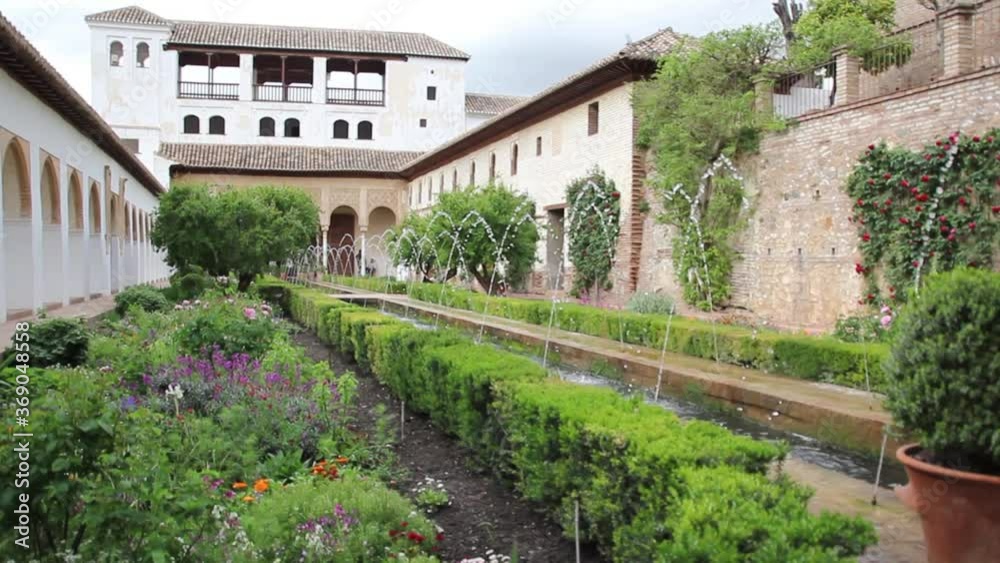 Garden of Alcazar of Alhambra, Granada, Spain Garden of Alcazar of Alhambra, Granada, Spain