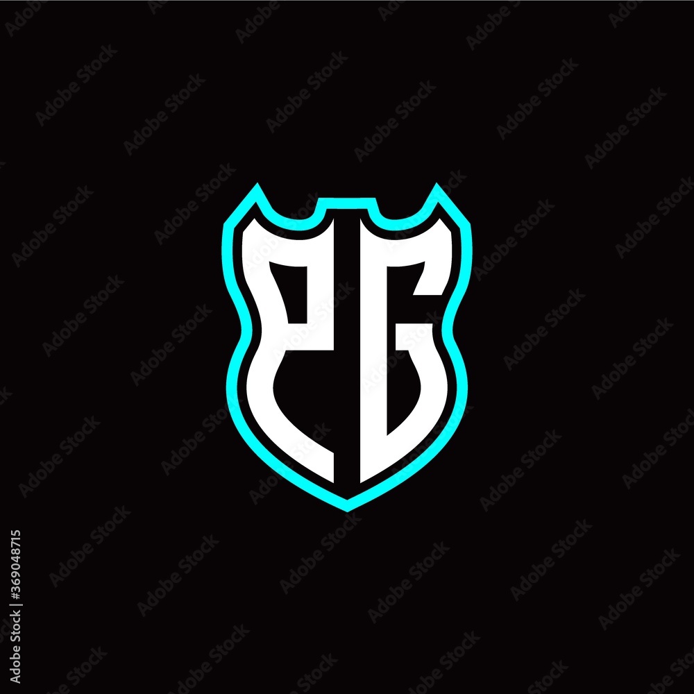 P G initial logo design with shield shape P G initial logo design with shield shape