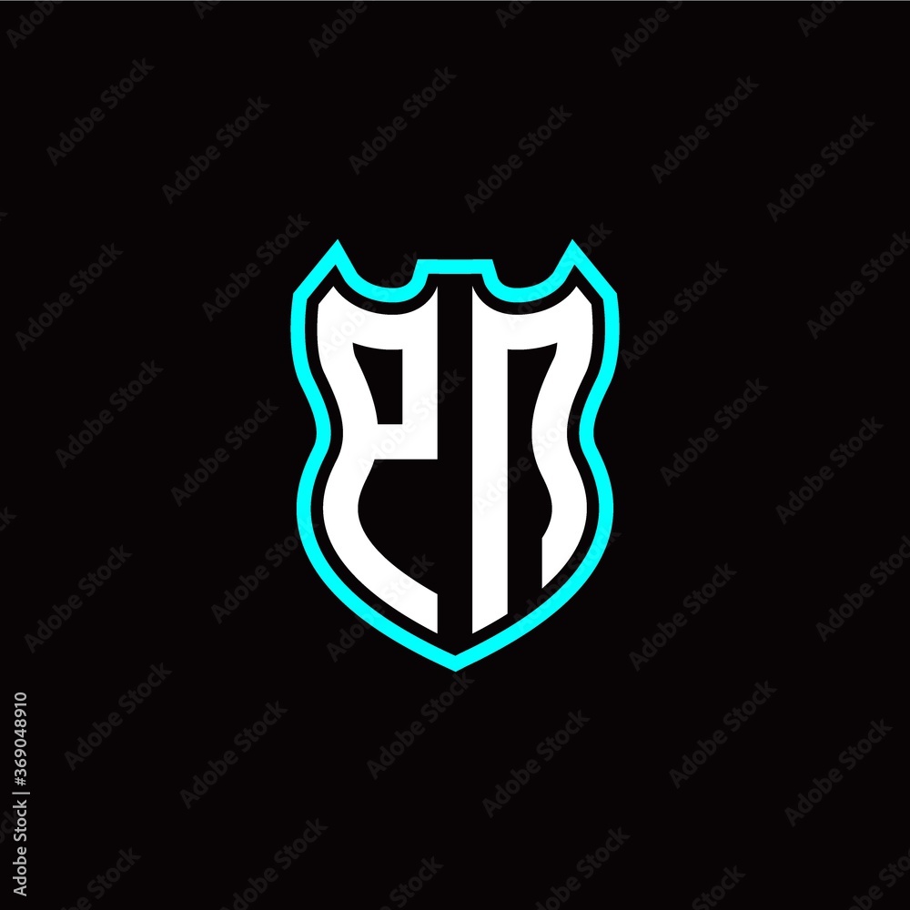 P N initial logo design with shield shape P N initial logo design with shield shape