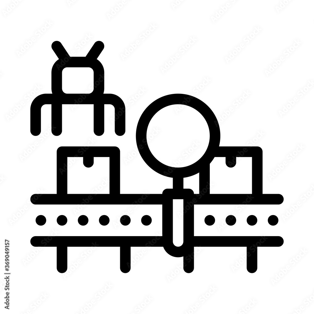 manufacturing defect search icon vector. manufacturing defect search sign. isolated contour symbol illustration manufacturing defect search icon vector. manufacturing defect search sign. isolated contour symbol illustration
