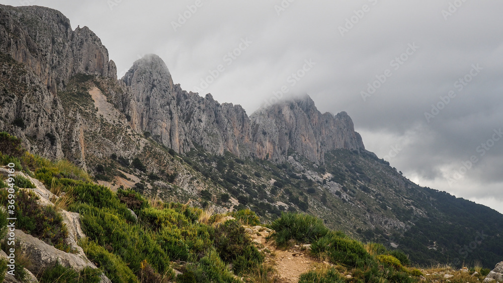 Sierra Bernia Mountains in Spain at Costa Brava region Sierra Bernia Mountains in Spain at Costa Brava region