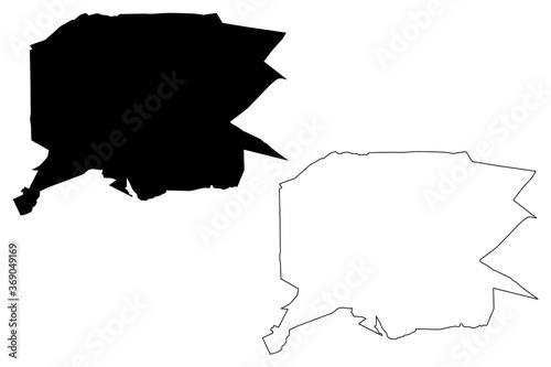 Uberlandia City (Federative Republic of Brazil, Minas Gerais State) map vector illustration, scribble sketch City of Uberlandia map