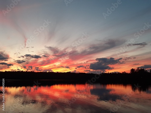 sunset over the river