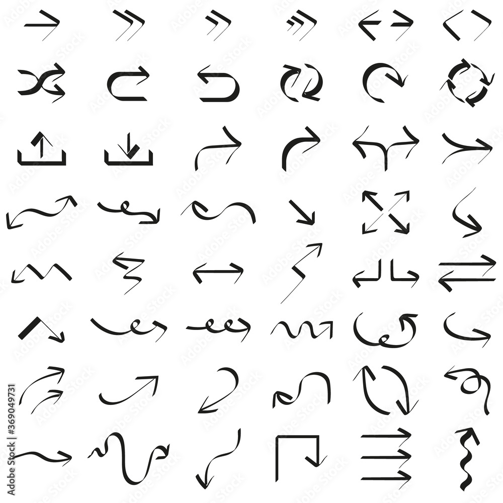 Decorative black arrow vector collection set icons Decorative black arrow vector collection set icons