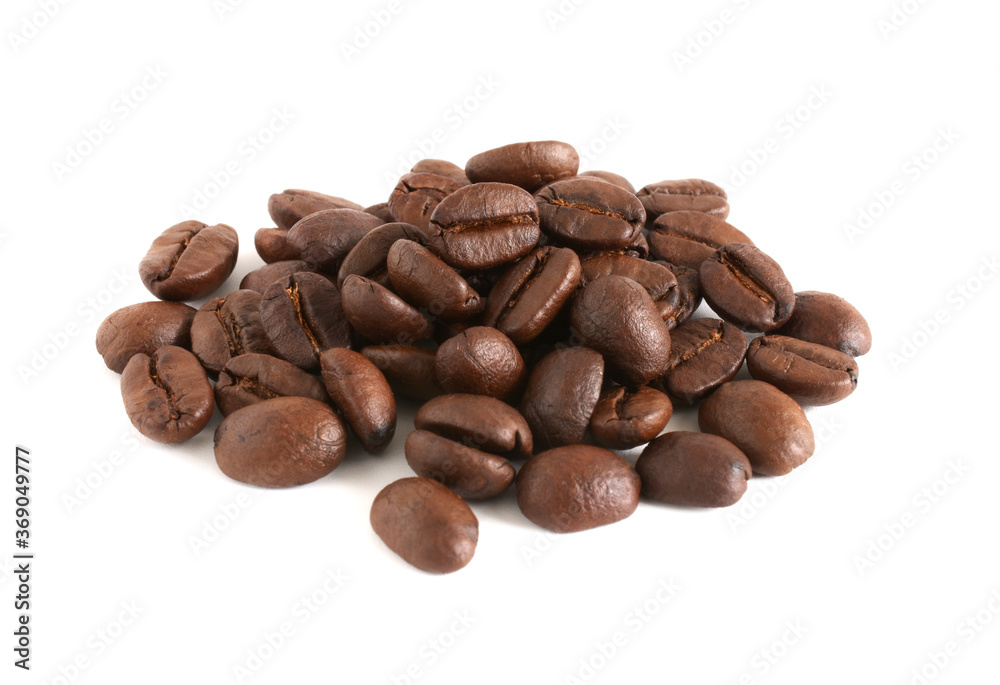Coffee beans isolated on the white background. Coffee beans isolated on the white background.