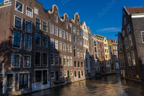 Summer canal scenes in Amsterdam, Netherlands