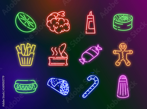Foods and Drinks line Colored icons style 2 vol 3
