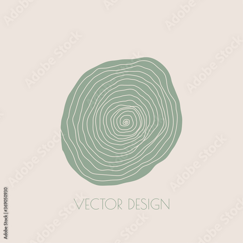 Round modern minimal logo with organic shapes with dynamic waves and lines. Vector emblem for cosmetics, beauty industry. Hand drawn templates.