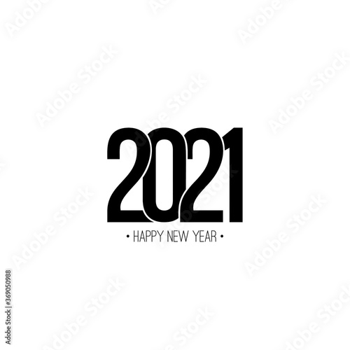Happy new year 2021 template text design. Vector banner for flyer, brochure, booklet, greeting card.