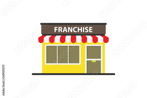 Franchise cafe building icon. Vector eps10