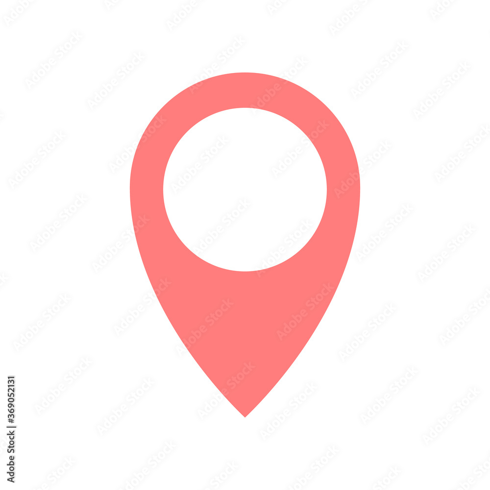 Pin icon symbol simple design pink color Pin icon symbol simple design pink color