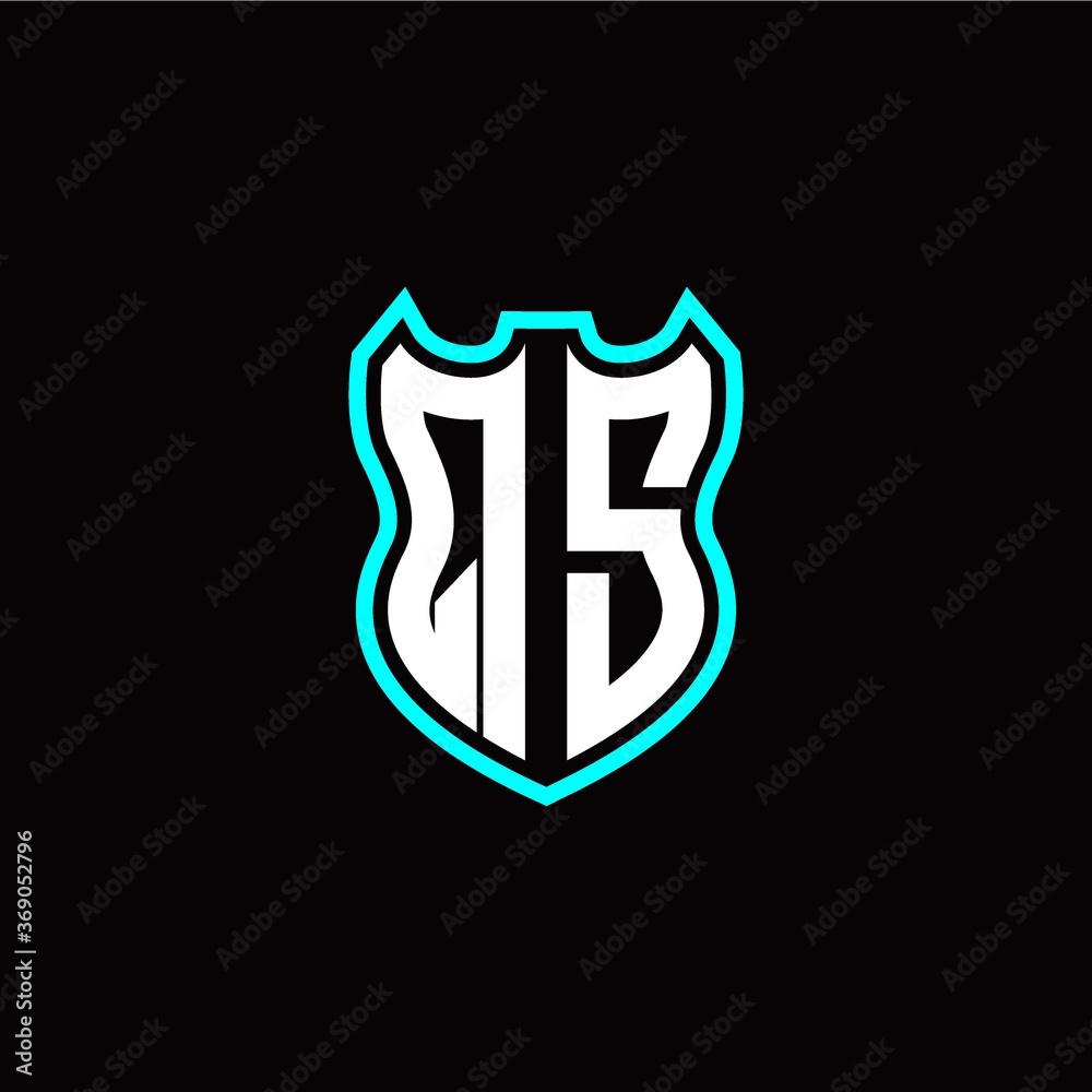 Q S initial logo design with shield shape Q S initial logo design with shield shape