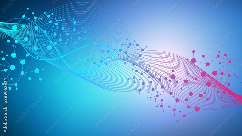 Structure molecule and communication. Dna, atom, neurons. Scientific concept for your design. Connected lines with dots. Medical, technology, chemistry, science background. Vector illustration. Structure molecule and communication. Dna, atom, neurons. Scientific concept for your design. Connected lines with dots. Medical, technology, chemistry, science background. Vector illustration.