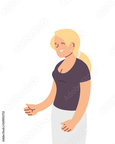 Isolated blond woman vector design