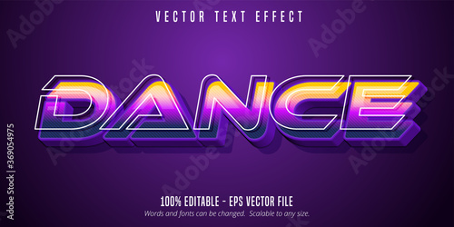 Dance text, pop art style editable text effect