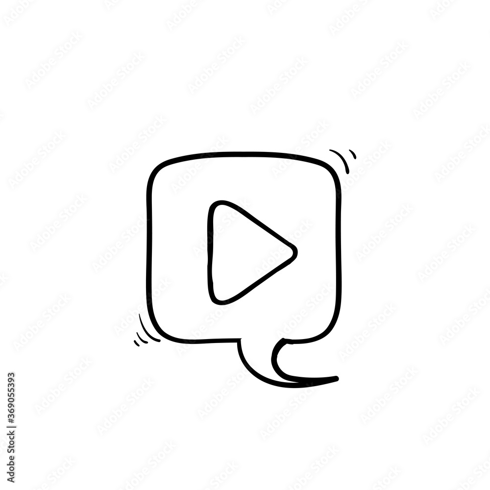 hand drawn Player Button icon sign doodle vector isolated hand drawn Player Button icon sign doodle vector isolated