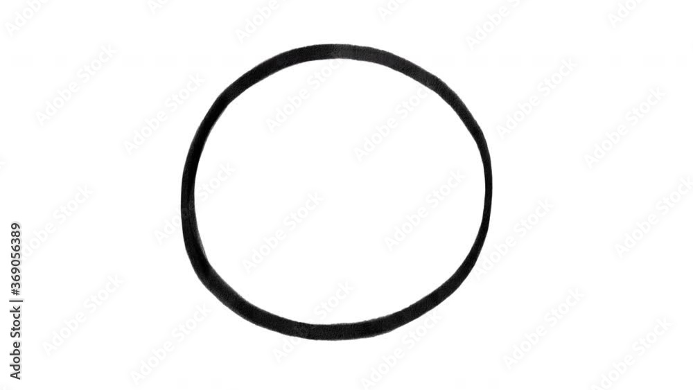 Hand drawn circle on a white background, frame by frame animation Hand drawn circle on a white background, frame by frame animation