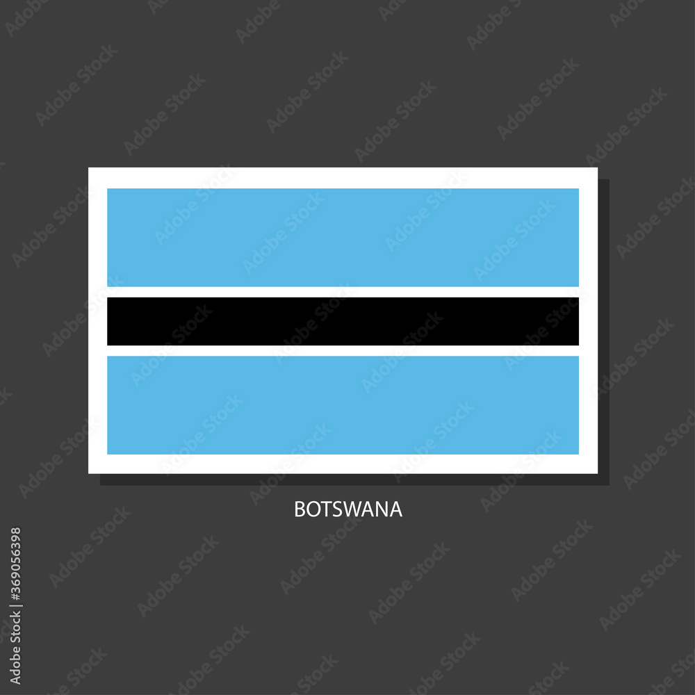Botswana flag Vector Square Icon