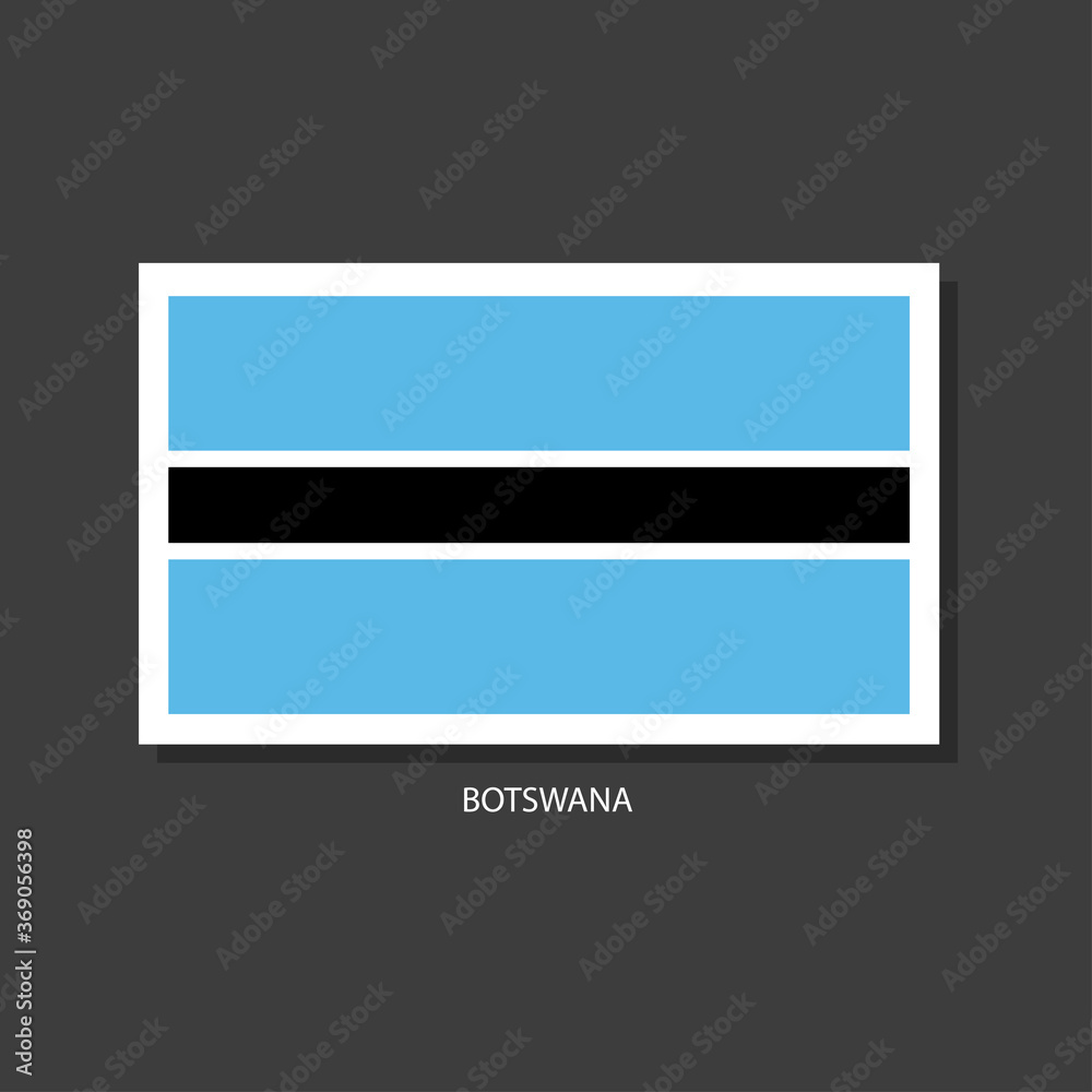 Botswana flag Vector Square Icon Botswana flag Vector Square Icon