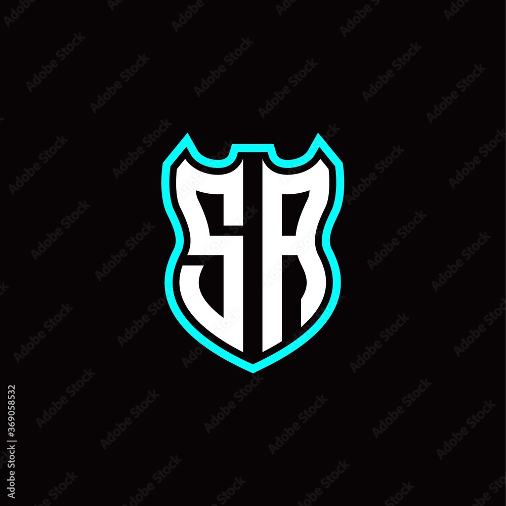 S A initial logo design with shield shape