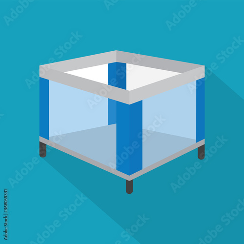 baby cot, playpen, travel bed icon- vector illustration