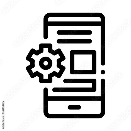 web site adaptive for phone icon vector. web site adaptive for phone sign. isolated contour symbol illustration