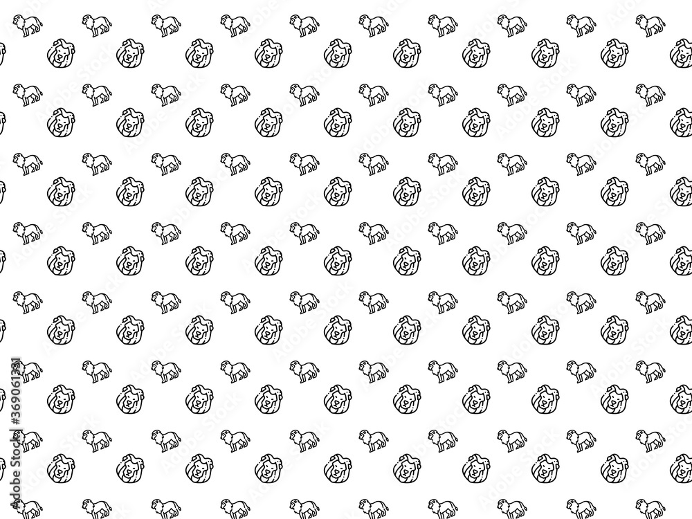 Seamless pattern with lions on white background Seamless pattern with lions on white background