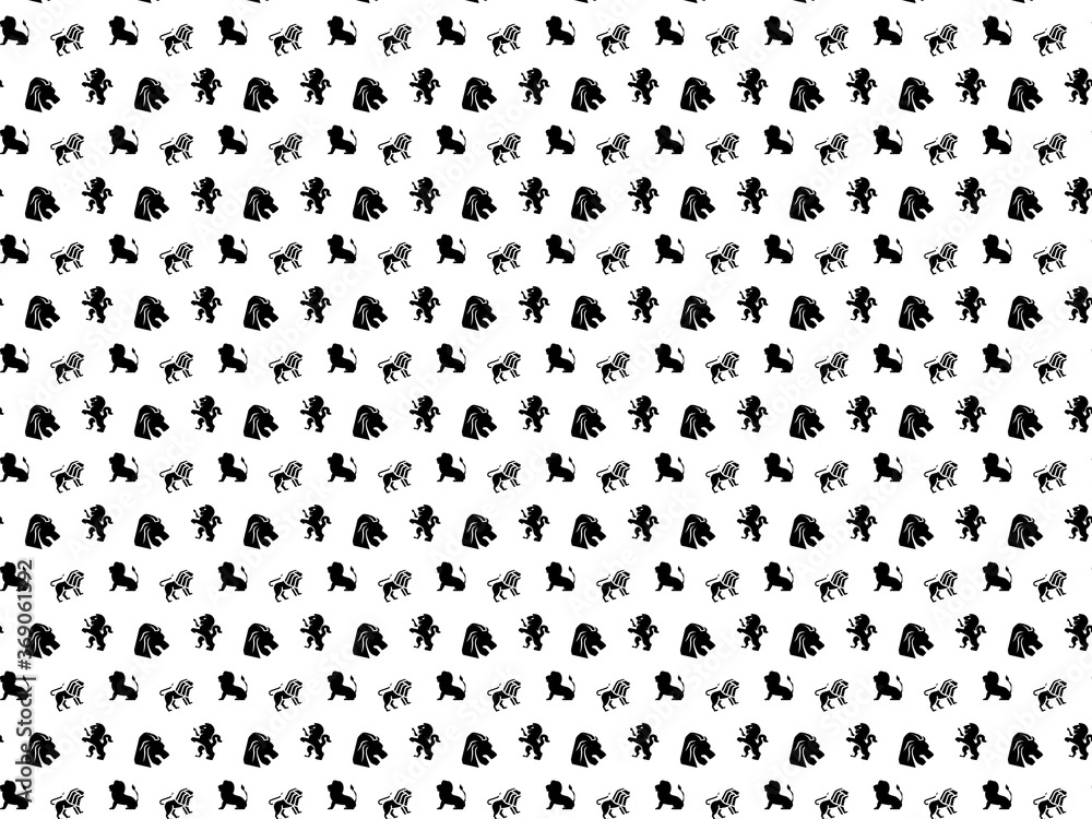 Seamless pattern with lions on white background Seamless pattern with lions on white background