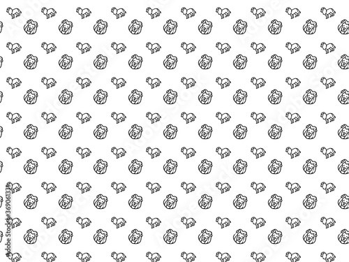 Seamless pattern with lions on white background