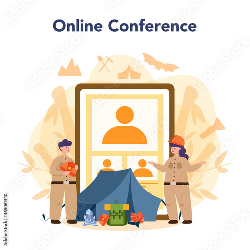 Speleologist online service or platform. Studying caves and other