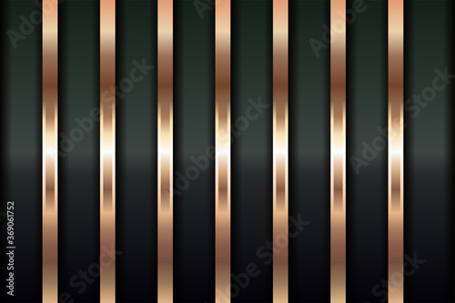 Modern luxury background vector overlap layer on dark green and shadow black space with abstract style for design. Graphic illustration texture with line golden element decoration