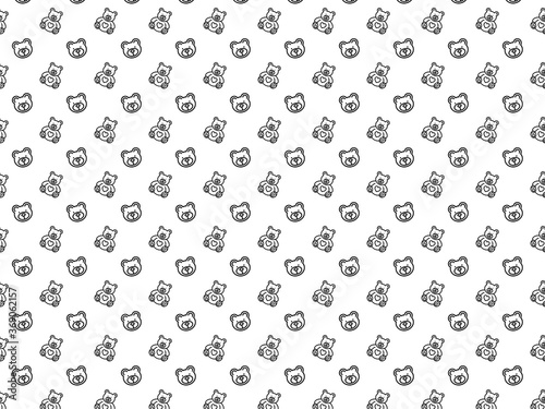 Cute seamless pattern with funny bear