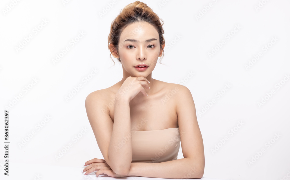Obraz premium Beauty young woman healthy skin natural make up young beautiful model cosmetic and spa concept