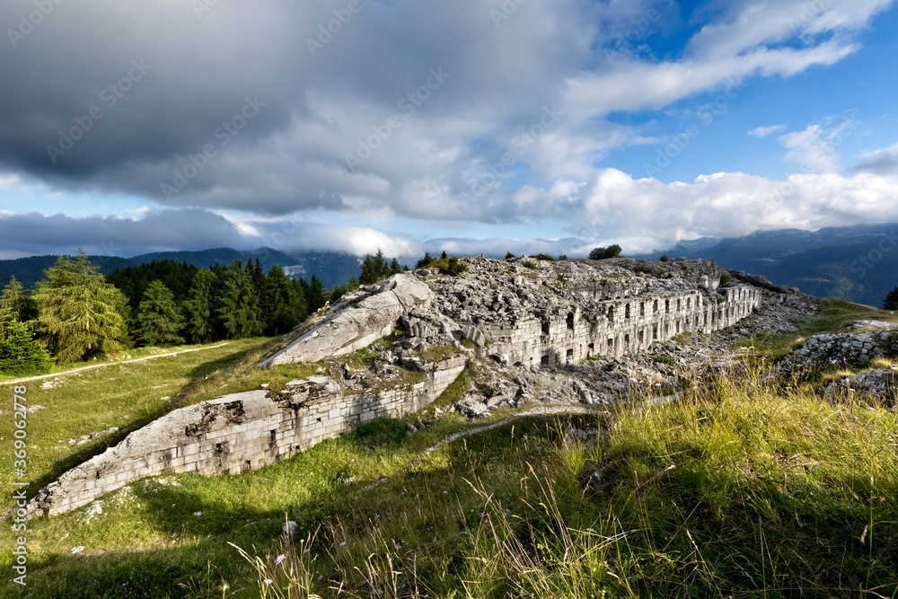The Habsburg fortress in Dosso delle Somme. Folgaria, Alpe Cimbra, Trento province, Trentino Alto-Adige, Italy, Europe.