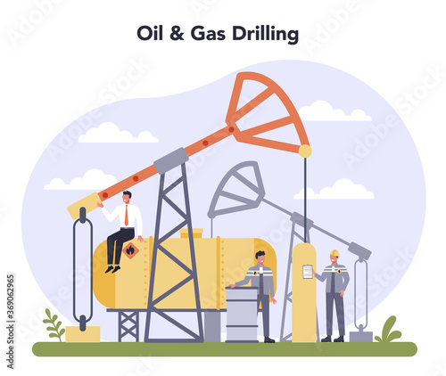 Oil and gas industry concept. Fuel factory, barrel with diesel.
