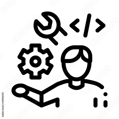 front end developer icon vector. front end developer sign. isolated contour symbol illustration