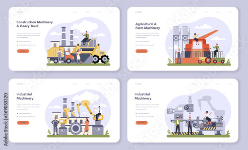 Industrial, construction and agriculture machinery web banner