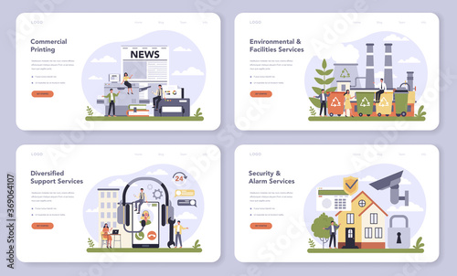 Commercial services and supplies sector of the economy banner
